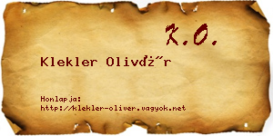 Klekler Olivér névjegykártya