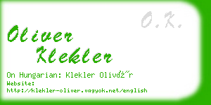 oliver klekler business card